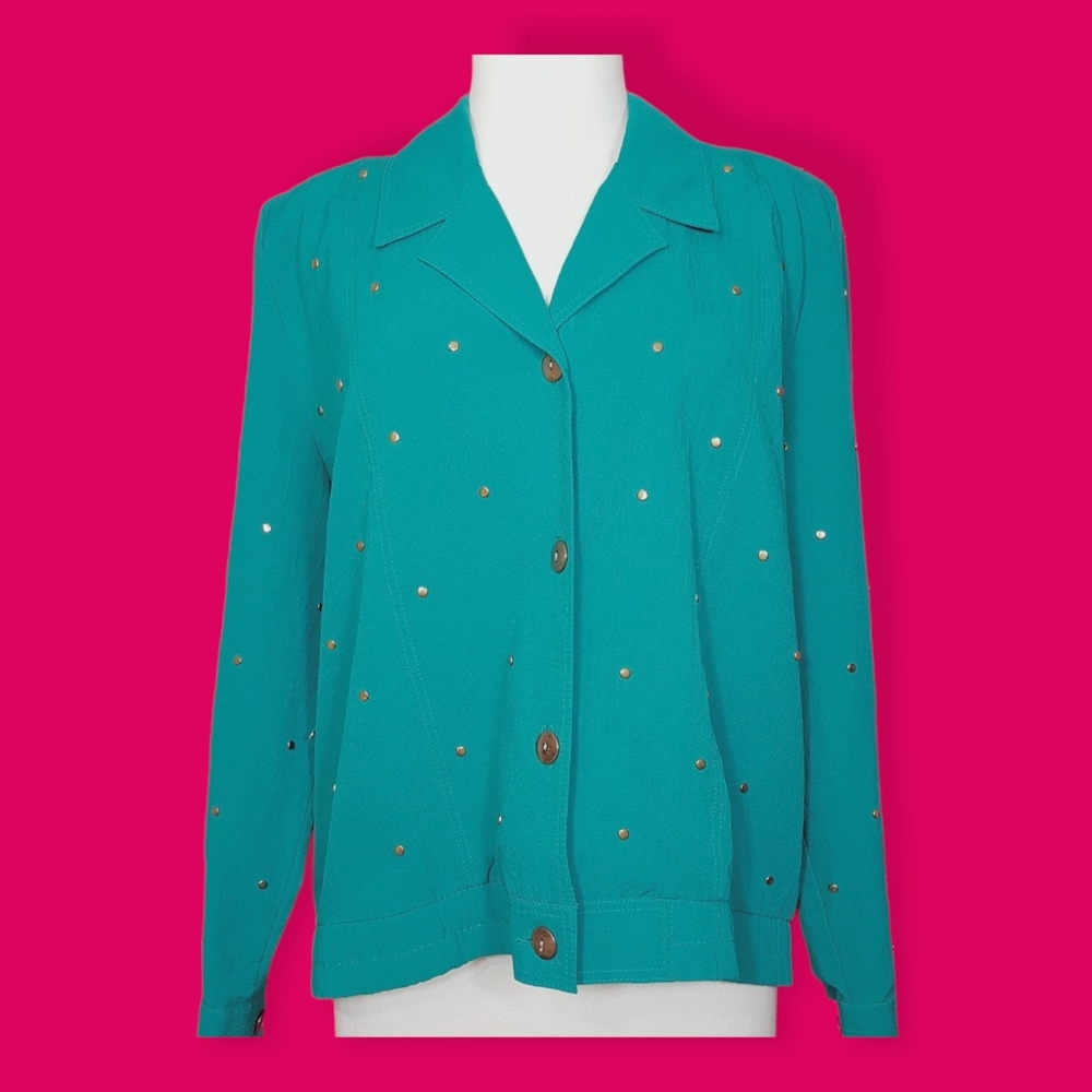 Vintage 1980s Teal Blazer